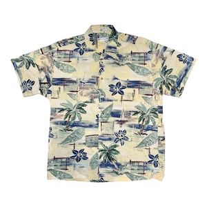 Pierre Cardin Aloha Shirt Hawaiian Mens Large